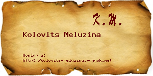 Kolovits Meluzina névjegykártya